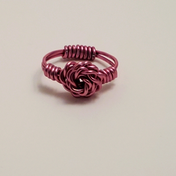 Pink wire rose ring - Picture 1 of 1